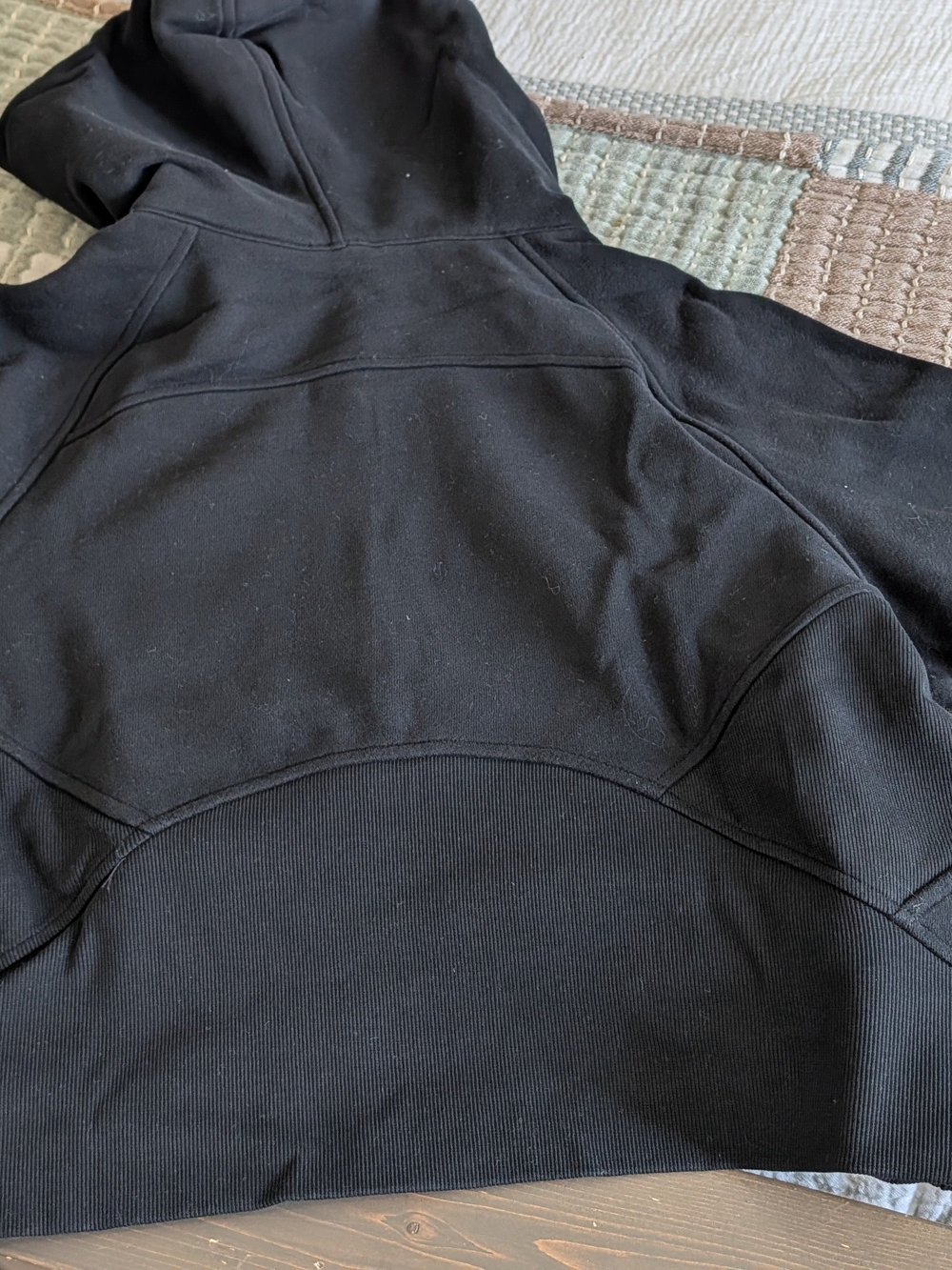 lululemon athletica Scuba Oversized 1/2 Zip Black Cropped Hooded Sweatshirt - Picture 4 of 5
